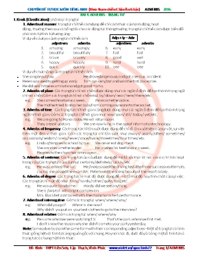Chuyên đề tự học môn Tiếng Anh - Bài 4 Adverbs - Trạng từ